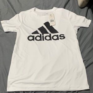 Adidas Classic White Tee with Black Emblem